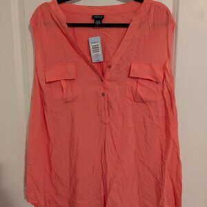 Neon coral blouse torrid 2XL NWT